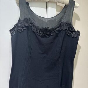 Sportmax Black Embroidered Tank Top Size Large
